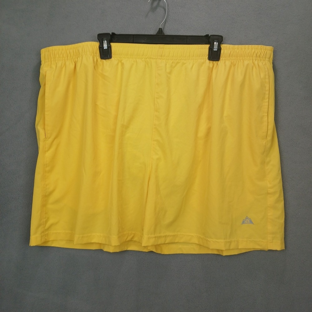 MOERDENG Running Shorts Men 3XL Yellow Mesh Lined Stretch Gym Workout Athleisure